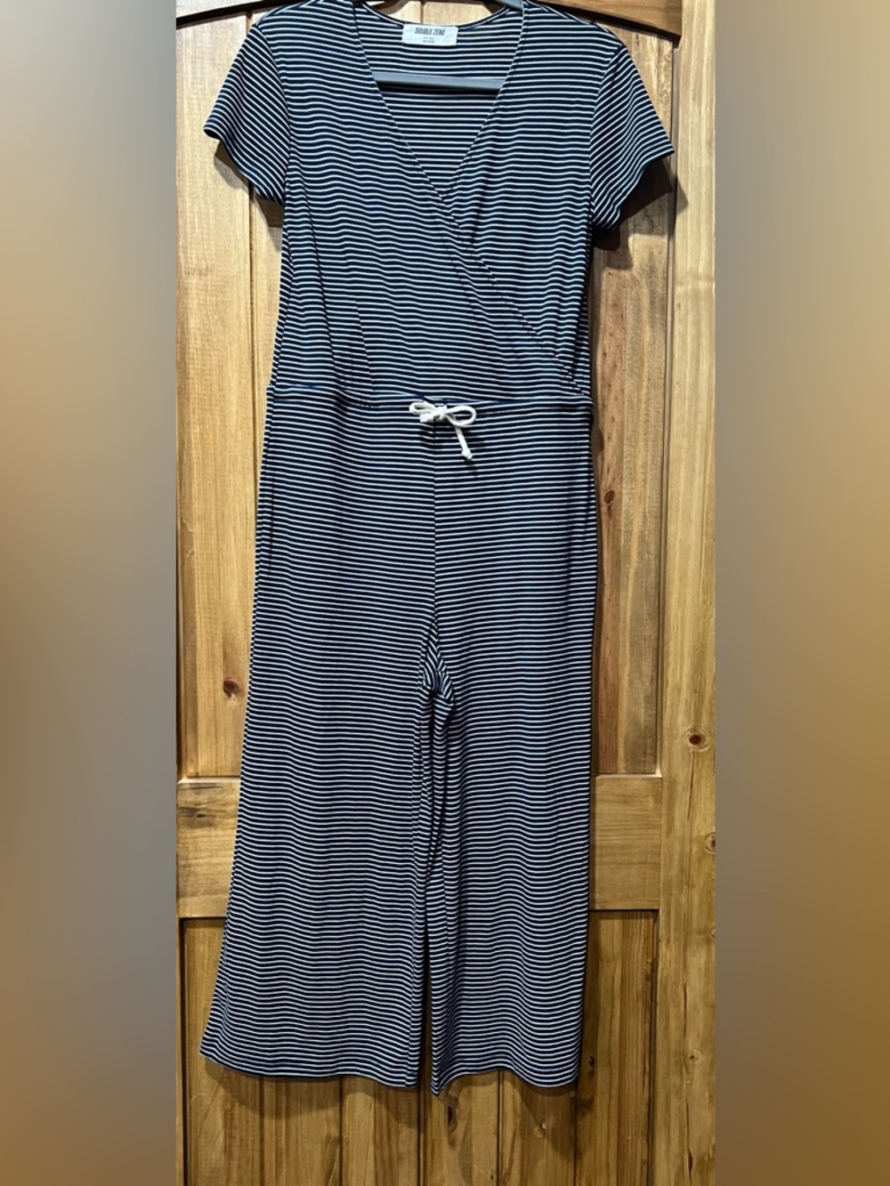 Double Zero Navy and White Nautical Stripped Jumpsuit